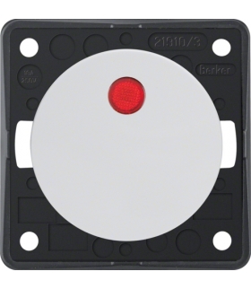 Integro Flow Łącznik klawiszowy przyciskowy podświetlany z czerwoną soczewką, biały, połysk Berker 937722509