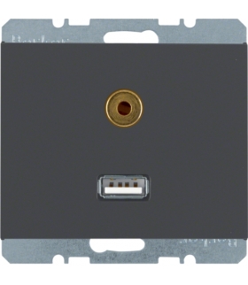 K.1 Gniazdo USB/3,5mm audio, antracyt, mat Berker 3315397006