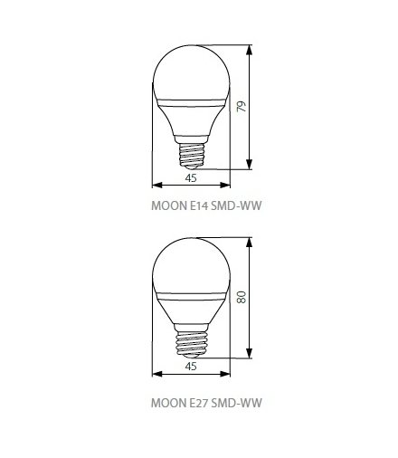 MOON E14 SMD-WW Lampa z diodami LED Kanlux 14960