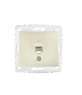 DOMO 01-1390-030 perłowy biały Gniazdo komputerowe pojedyncze, (RJ45Cat 5e Jack) Kanlux 24989