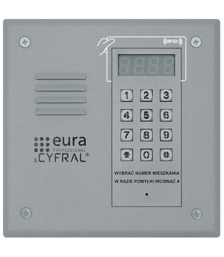 PANEL CYFROWY CYFRAL PC-1000RE srebrny z czytnikiem RFiD i wbudowaną elektroniką