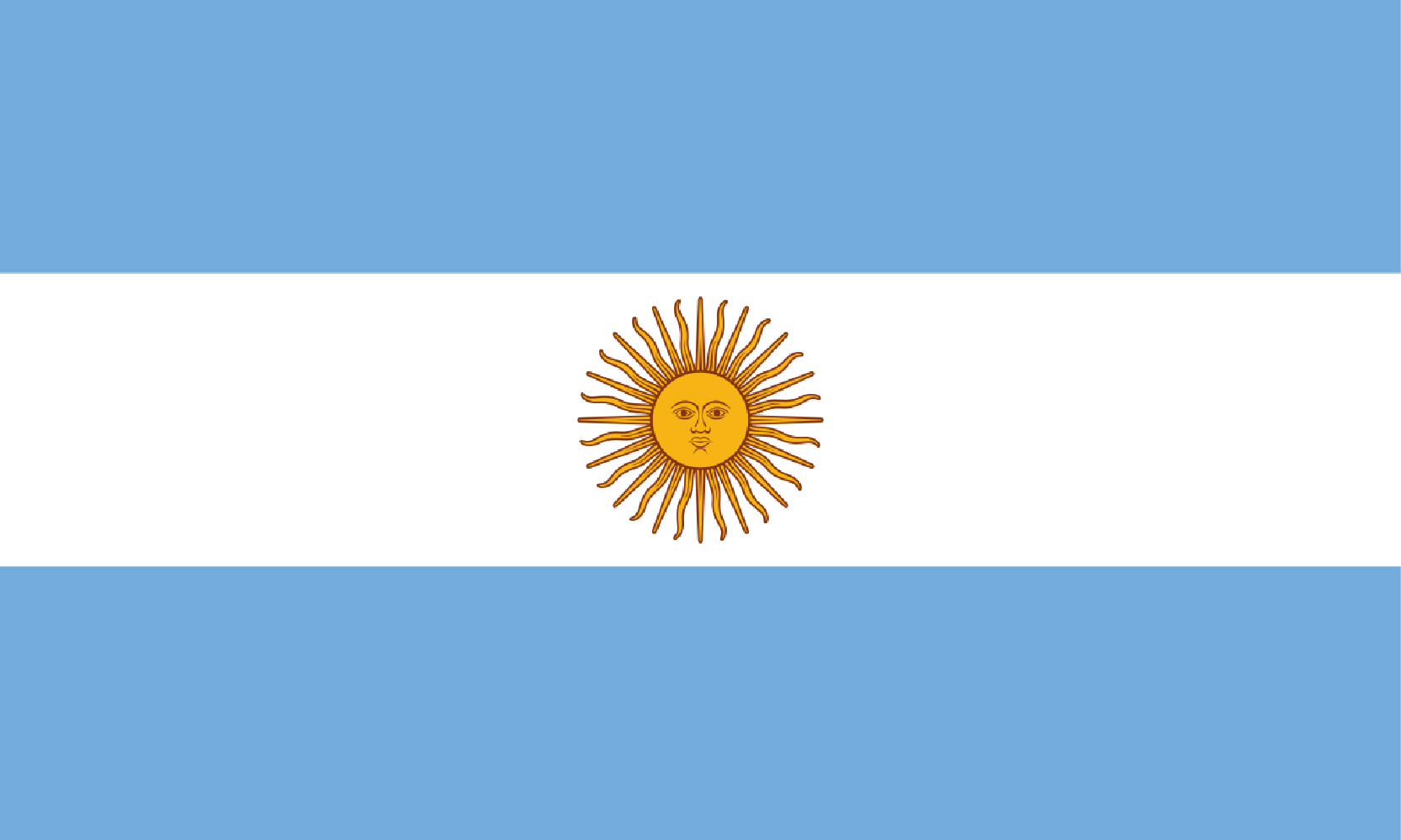 flaga Argentyny ze Słońcem Majowym